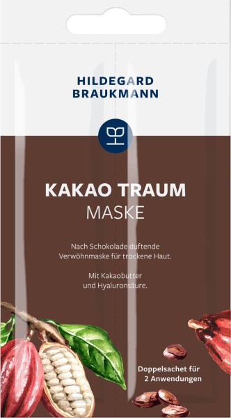 Hildegard Braukmann Kakao Traum Maske (2x7ml) Verwöhnmaske für trockene Haut